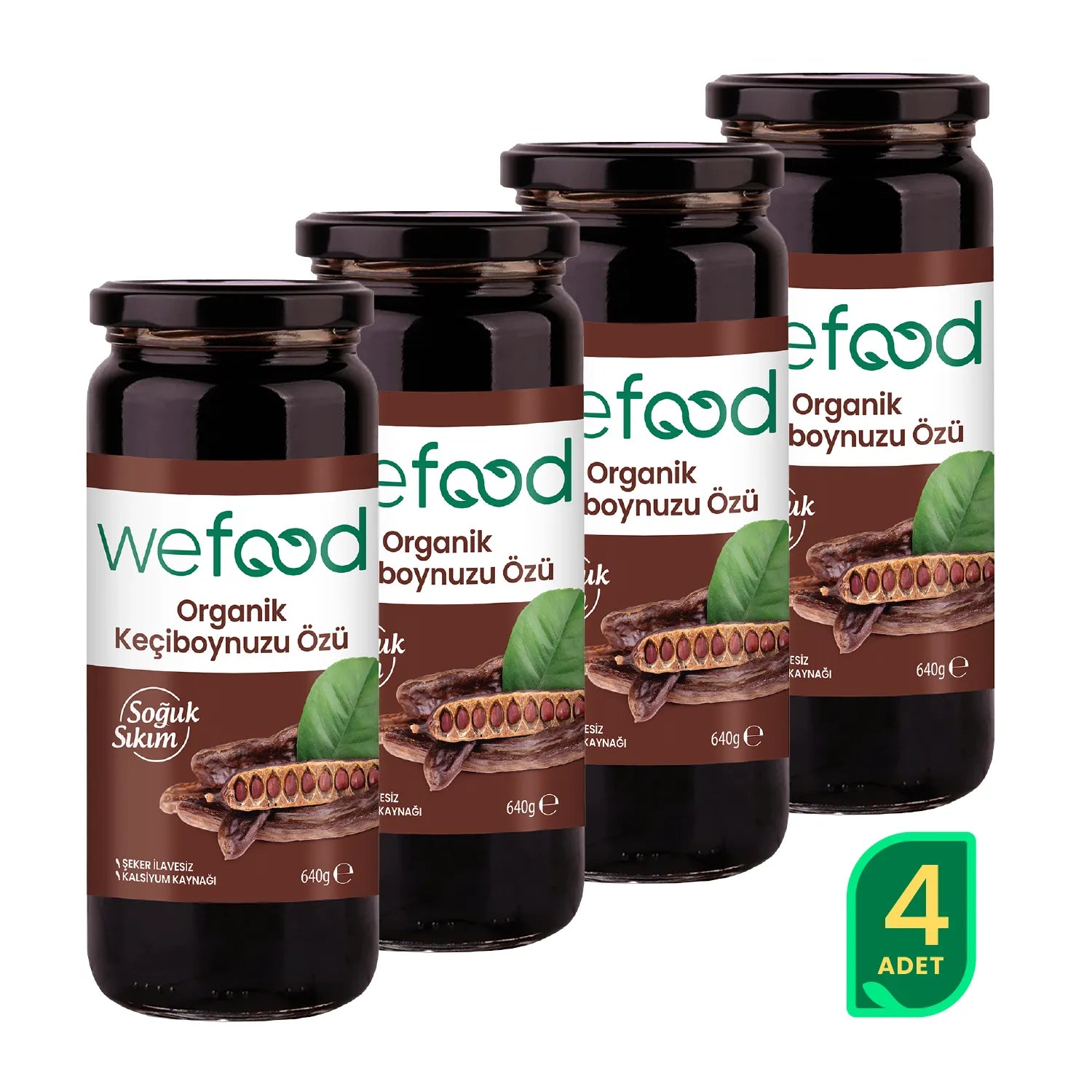 Wefood Organik Keçiboynuzu Özü 640 gr (Soğuk Sıkım) 4'lü